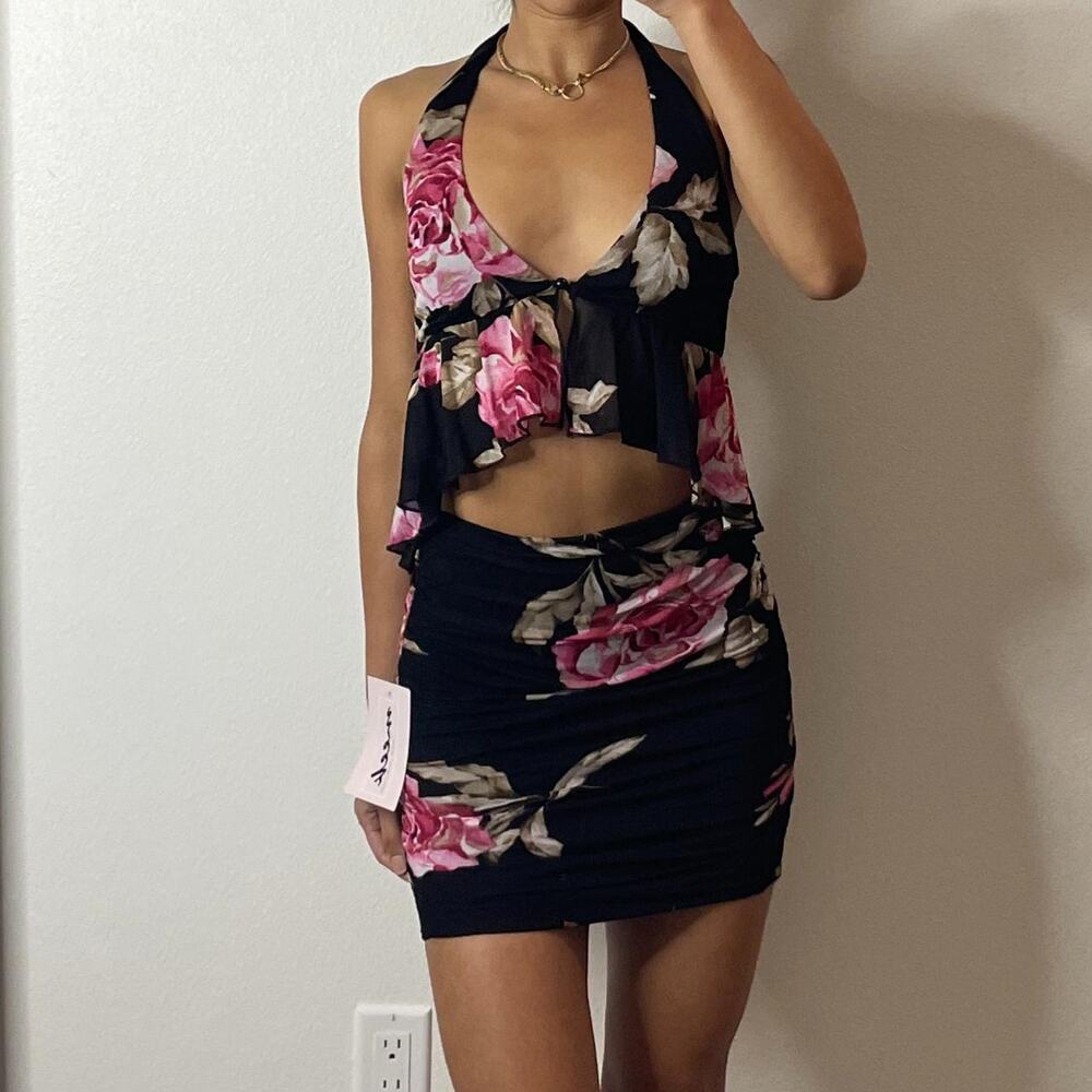 Black Floral Set